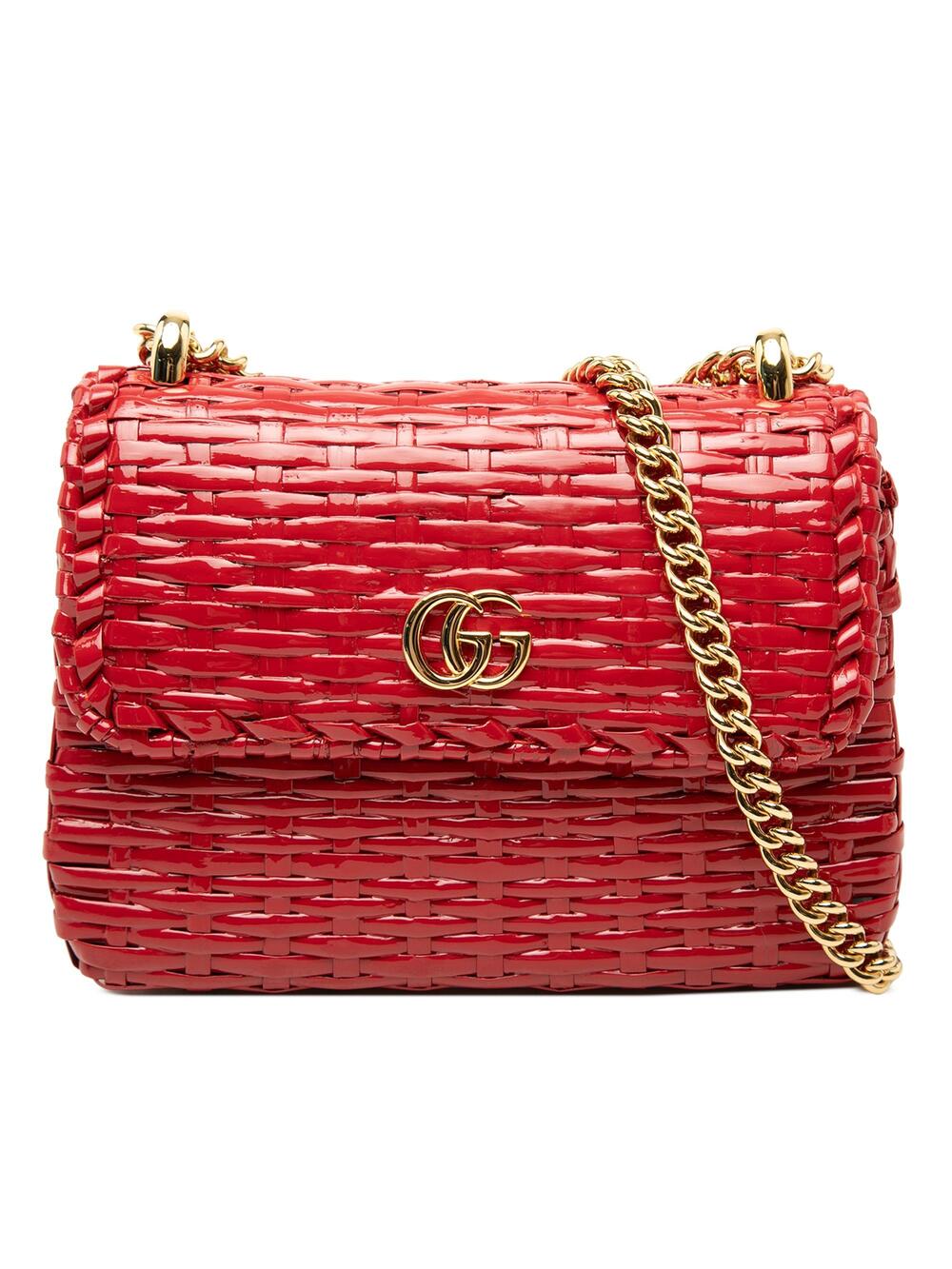 Gucci Cestino Flap Shoulder Bag Wicker #376509G10B